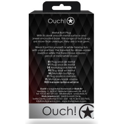 Ouch! Bijou anal Round Gem M 7 x 3.3 cm Argenté-Rouge